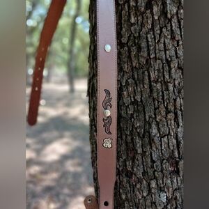 Tooled Leather Western Belt